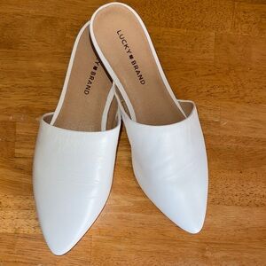 Lucky Brand Women's White Mules